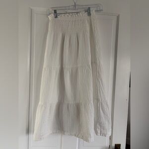 GAP White Tiered Maxi Skirt XS